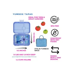 Lunchbox pojemnik na śniadanie XL Yumbox Tapas 4 - hazy blue / panther