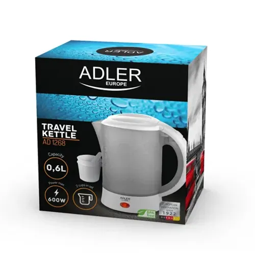 ADLER Travel 0,6 l biały - czajnik elektryczny plastikowy