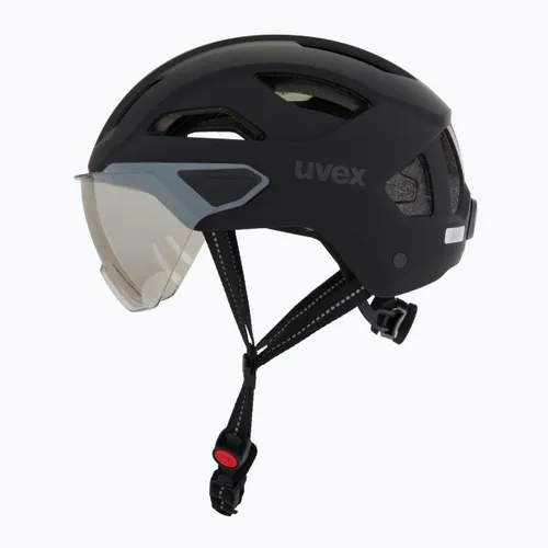 Kask rowerowy UVEX Stride Visor black matt/lite mirror silver
