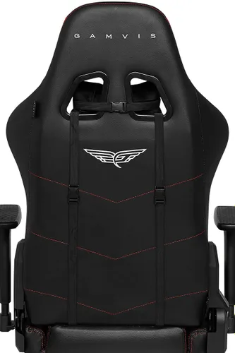 Fotel GAMVIS Phantom Large Czarny (czerwone elementy)