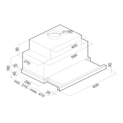 Okap VDB Vector PRO 60 Biały