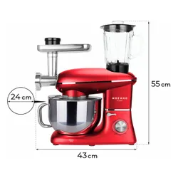 Robot kuchenny planetarny MOZANO Rob 02 1400W z blenderem kielichowym Czerwony