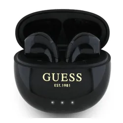 Słuchawki douszne GUESS Glossy Effect Egg Shape Printed Classic Logo Czarny