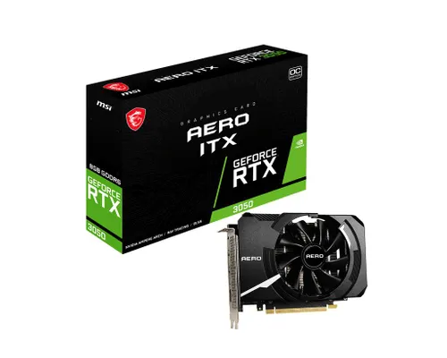 Karta graficzna MSI GeForce RTX 3050 AERO ITX OC 8GB GDDR6 128bit DLSS