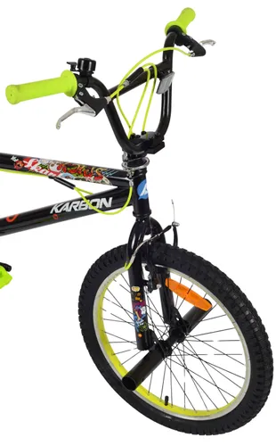 Rower dziecięcy KARBON Stickerboomb BMX 20 Czarno-limonkowy