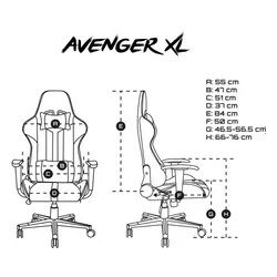 Fotel FURY Avenger XL Czarno-biały