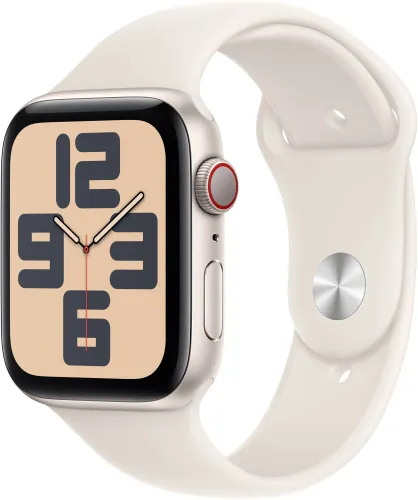 Apple Watch SE 2gen GPS + Cellular 44mm koperta z aluminium (księżycowa poświata) + pasek sportowy rozmiar M/L (księżycowa poświat) 2024 (CPO)