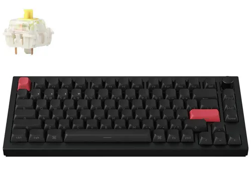 Klawiatura KEYCHRON Q1 Max Wireless Side-Printed Switch Gateron Jupiter Banana Czarno-czerwony