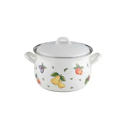 RIESS Country Fruit Garden 1,5 l - garnek emaliowany z pokrywką