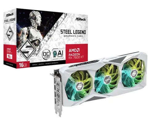 Karta graficzna ASrock Radeon RX 7600 XT Steel Legend OC 16GB GDDR6 128bit FSR