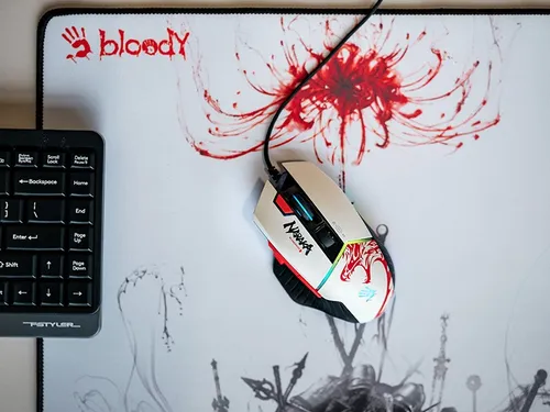 Myszka gamingowa A4Tech Bloody W95Max Naraka przewodowa 12000 dpi optyczna biała