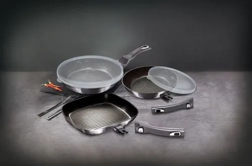 Zestaw patelni BERLINGER HAUS Metallic Line Carbon Pro Edition BH-7048 (5 elementów)