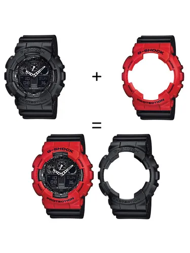 Casio Zegarek SET GA-100-1A1ER + BEZEL 10395289 + PASEK 10347688
