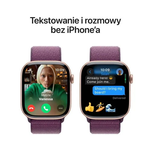 Apple Watch Series 10 GPS + Cellular koperta 42mm aluminium różowe złoto opaska sportowa dojrzałej śliwki
