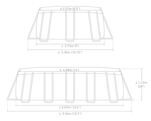 Basen ogrodowy stelażowy Prism Frame Oval 503x274x122 cm INTEX 26796 NP