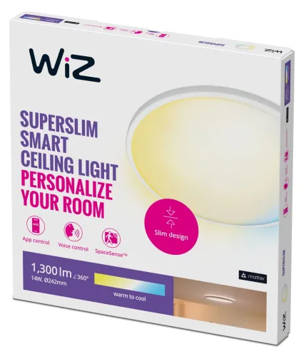 Lampa sufitowa WiZ Superslim 14W Biały