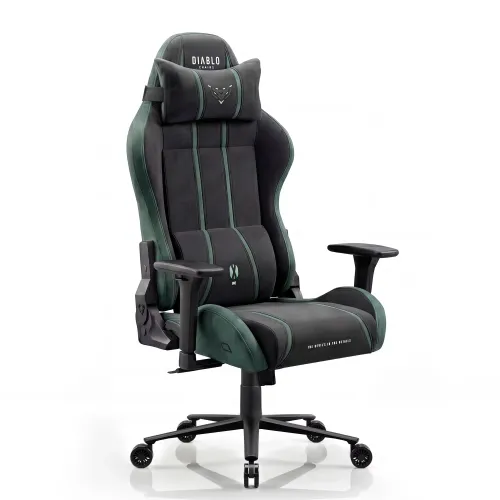 Fotel Diablo Chairs X-One 2.0 King Forest Green Gamingowy do 160kg Tkanina Czarno-Zielony