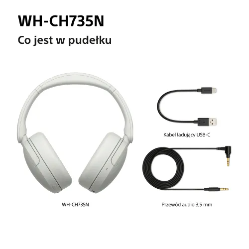 Słuchawki bezprzewodowe Sony WH-CH735N ANC Nauszne Bluetooth 6.0 Biały