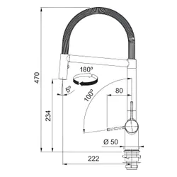 Bateria FRANKE Active Semi-Pro Spray 115.0653.407 Chrom