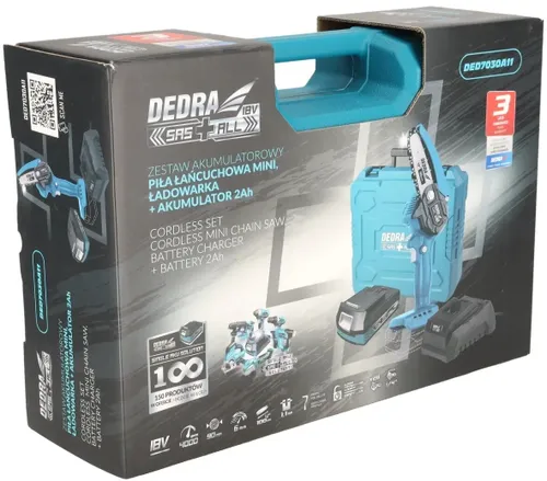 Piła łańcuchowa akumulatorowa DEDRA 18V DED7030A11 2,0AH