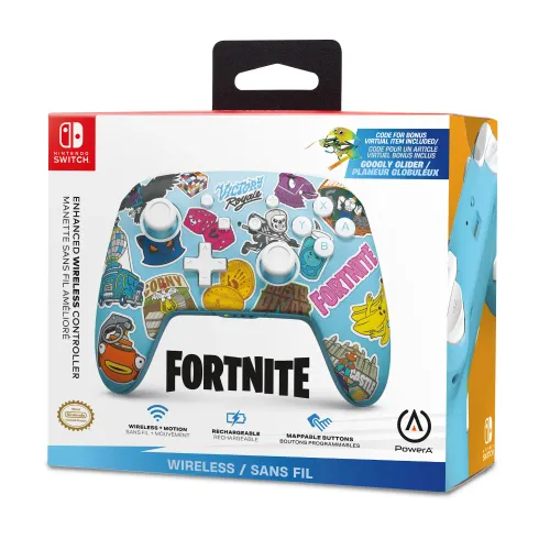 Pad PowerA Enhanced Fortnite Sticker Mania do Nintendo Switch Bezprzewodowy