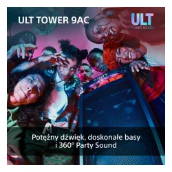 Power Audio Sony ULT Tower 9AC SRS-ULT900AC Bluetooth Mikrofon Karaoke Czarny