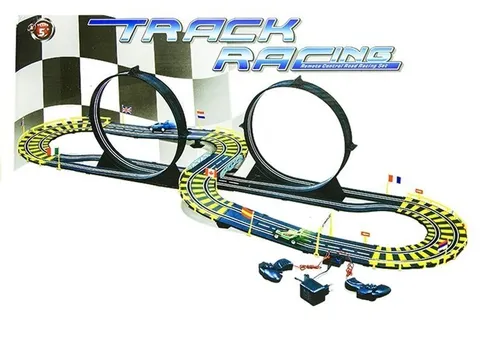 Tor Samochodowy Wyścigowy Track Racing 2 Auta Długość 565Cm Pętle Zasilacz