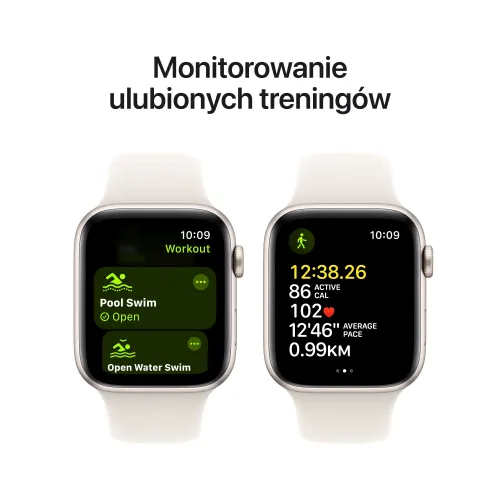 Apple Watch SE 2gen GPS + Cellular 44mm koperta z aluminium (księżycowa poświata) + pasek sportowy rozmiar M/L (księżycowa poświat) 2024 (CPO)