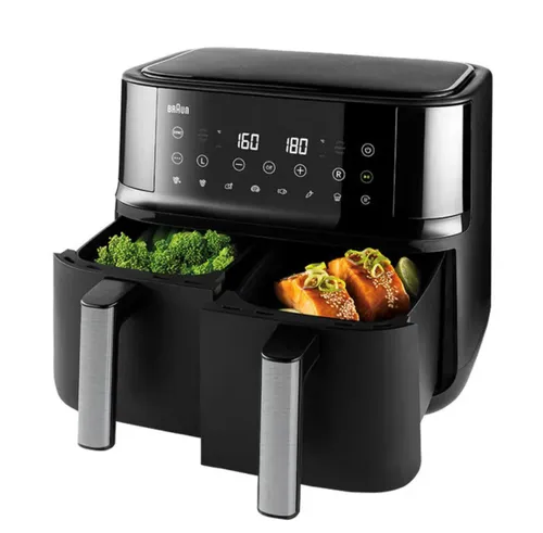 Air Fryer Frytkownica beztłuszczowa BRAUN TD3030.IBK 8l z podwójnym koszem 8 automatycznych programów