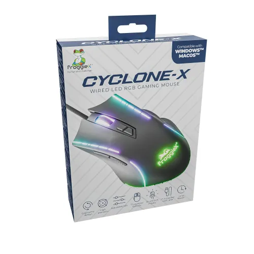 Myszka gamingowa FroggieX Cyclone-X Czarny
