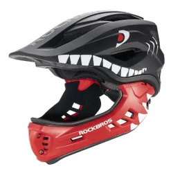 Kask rowerowy ROCKBROS TT-32006 Shark Czarny Full Face dla Dzieci z odkręcaną szczęką (rozmiar S)