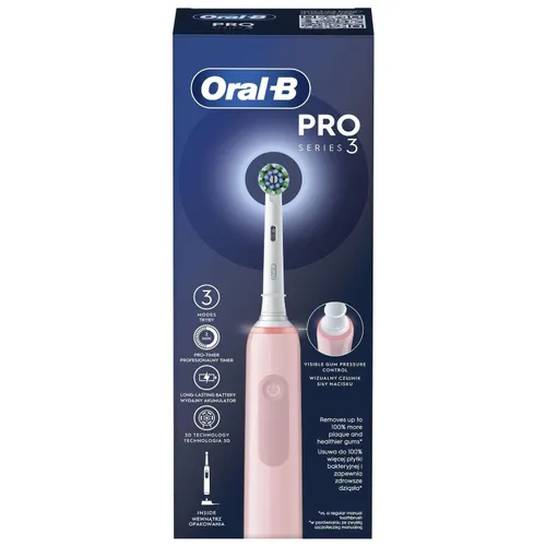 Электрическая зубная щетка Oral-B Pro 3 Pink Cross Action Pink