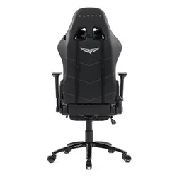 Fotel GAMVIS Phantom Large Czarny (białe elementy) + podnóżek