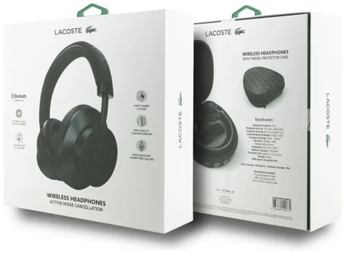 Słuchawki nauszne LACOSTE Monogramme LH02 ANC Czarny