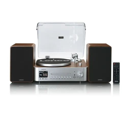 Gramofon Lenco MC-860WDSI Automatyczny Napęd paskowy Przedwzmacniacz Bluetooth Czarny