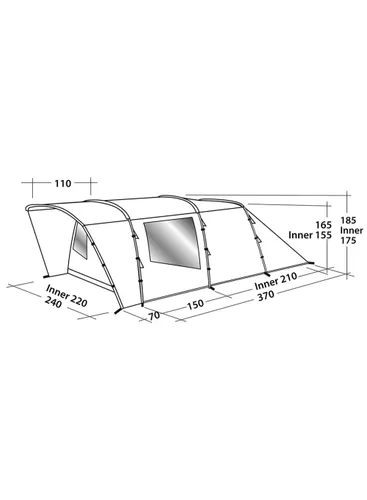 Namiot 4-osobowy Easy Camp Palmdale 400 - steel blue