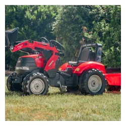 Falk Traktor Case na Pedały z Łyżką i Przyczepką Czerwony od 3 Lat