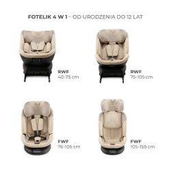 Fotelik samochodowy KINDERKRAFT Xpedition 3 I-Size 40-150 cm (0-22 kg) Beżowy