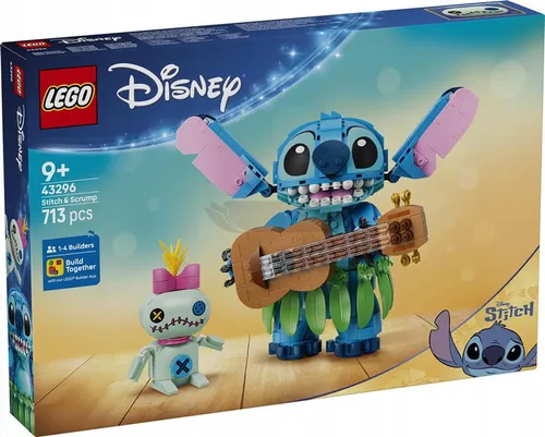 LEGO Disney 43296 Stitch i Strupka, zestaw klocków 9+