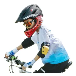 Kask rowerowy ROCKBROS TT-32005 Shark Czarny Full Face dla Dzieci z odkręcaną szczęką (rozmiar M)