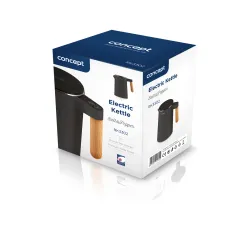 Czajnik elektryczny bezprzewodowy ze stali nierdzewnej CONCEPT DOUBLE WALL CIEMNOSZARY 1,5 l