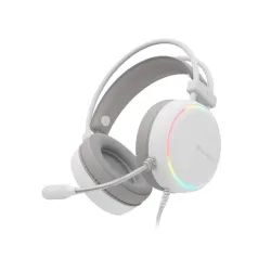 Słuchawki przewodowe z mikrofonem Genesis Neon 613 G2 RGB Nauszne Biały