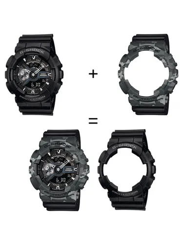 Casio Zegarek SET GA-110-1BER + BEZEL 10507071 + PASEK 10347688