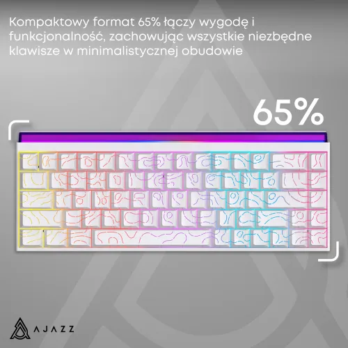 Klawiatura mechaniczna Ajazz NK68 Red Switch Biały