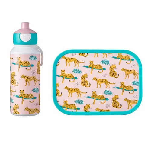 Zestaw dziecięcy bidon i lunchbox Campus Mepal - leopard