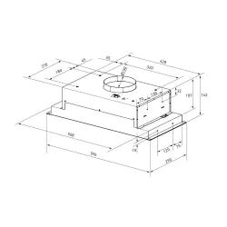 Okap Globalo Saredo 60.1 + turbina TW 2.1 Czarny