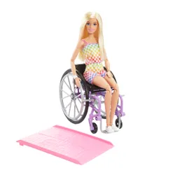 Lalka Barbie Fashionistas Na wózku strój w kratkę HJT13