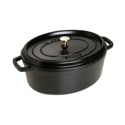 STAUB La Cocotte Oval 6,7 l czarny - garnek żeliwny/brytfanna z pokrywką