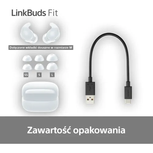 Słuchawki bezprzewodowe Sony LinkBuds Fit WF-LS910NW Dokanałowe Bluetooth 5.3 Biały