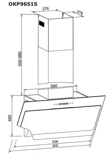 Вытяжка Amica OKP9651S черный